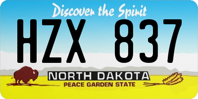 ND license plate HZX837