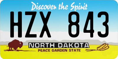 ND license plate HZX843