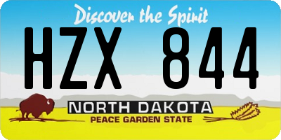 ND license plate HZX844