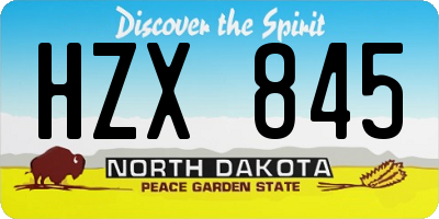 ND license plate HZX845