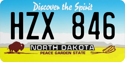 ND license plate HZX846