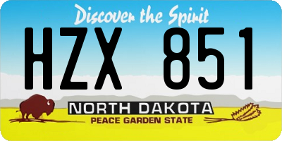 ND license plate HZX851