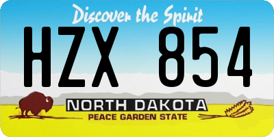 ND license plate HZX854
