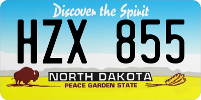 ND license plate HZX855