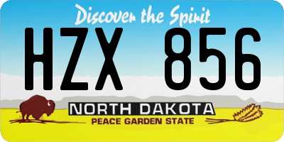 ND license plate HZX856