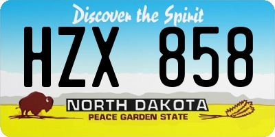 ND license plate HZX858