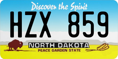 ND license plate HZX859