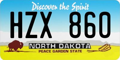 ND license plate HZX860