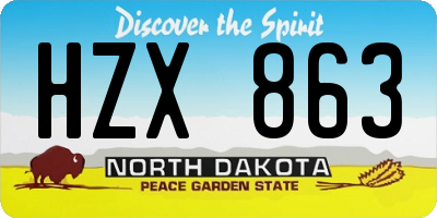 ND license plate HZX863