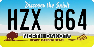 ND license plate HZX864
