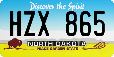 ND license plate HZX865