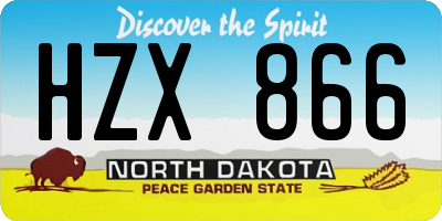 ND license plate HZX866
