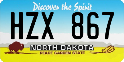 ND license plate HZX867
