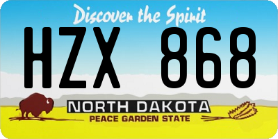 ND license plate HZX868