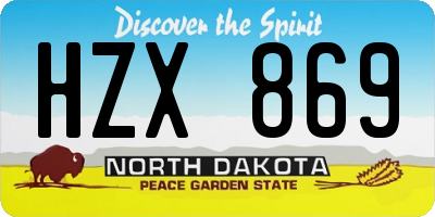 ND license plate HZX869