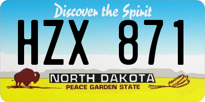 ND license plate HZX871