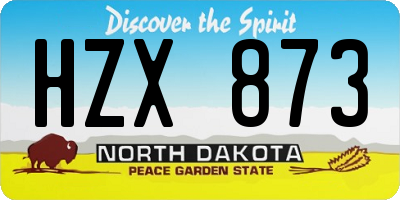 ND license plate HZX873