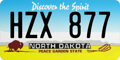 ND license plate HZX877