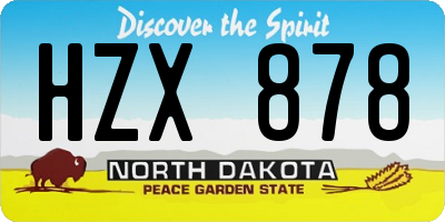 ND license plate HZX878