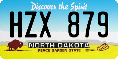 ND license plate HZX879