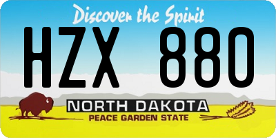 ND license plate HZX880