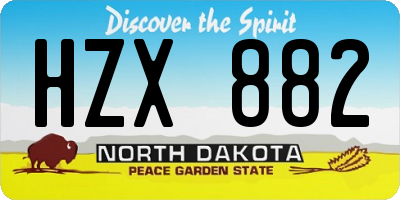 ND license plate HZX882