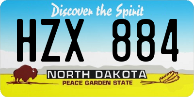 ND license plate HZX884