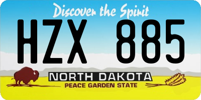 ND license plate HZX885