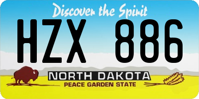 ND license plate HZX886