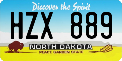 ND license plate HZX889