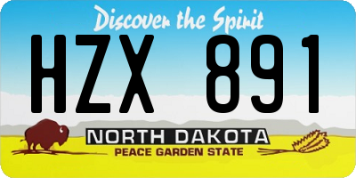 ND license plate HZX891