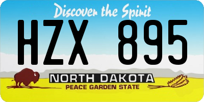 ND license plate HZX895