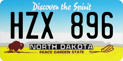 ND license plate HZX896