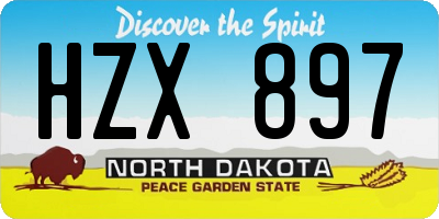 ND license plate HZX897