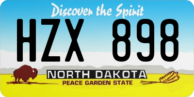 ND license plate HZX898