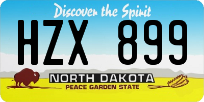 ND license plate HZX899