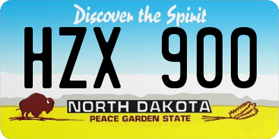 ND license plate HZX900