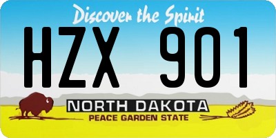 ND license plate HZX901