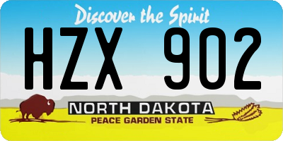 ND license plate HZX902