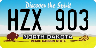 ND license plate HZX903