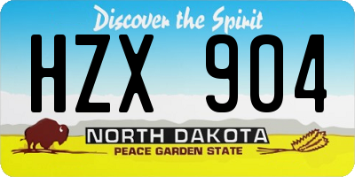 ND license plate HZX904
