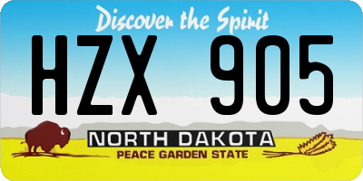 ND license plate HZX905