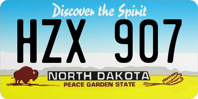 ND license plate HZX907