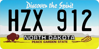 ND license plate HZX912