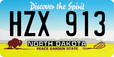 ND license plate HZX913