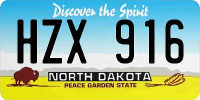 ND license plate HZX916
