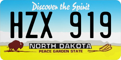 ND license plate HZX919