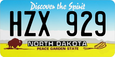 ND license plate HZX929