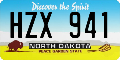 ND license plate HZX941