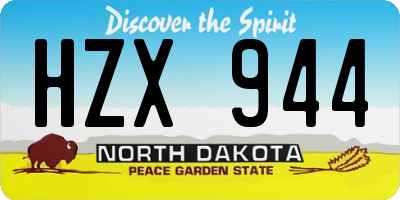 ND license plate HZX944